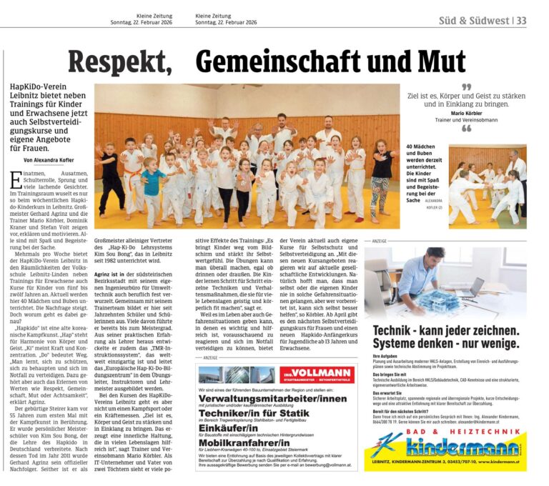 Wir waren in der Kleinen Zeitung! 📰🥋